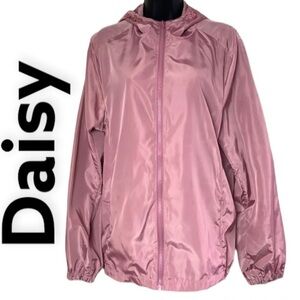 DAISY Rose Pink Blush Windbreaker Women’s Jacket Size XL